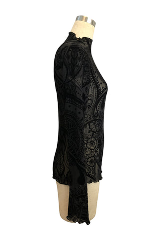 Long-Sleeve Lace Patterned Top