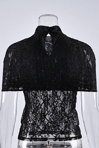 High-Neck Lace Tank Top