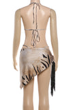 Stylish Bikini Set with Wrap Skirt