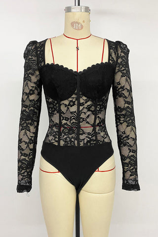 Lace Long-Sleeve Bodysuit
