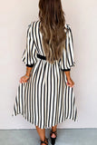 Striped Button-Front Casual Dress