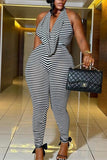 Striped Halter Jumpsuit