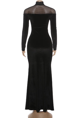 Elegant Long-Sleeve Evening Dress