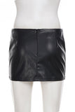 Belted Mini Skirt with Metal Accents
