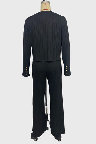 Button-Front Pinstripe Pants Set