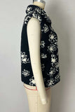 Floral Sherpa Vest with Zip Front