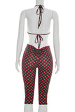 Polka Dot Crop Top and Pants Set