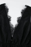 Plunge Neck Lace Maxi Dress