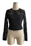 Floral Mesh Long Sleeve T-Shirt