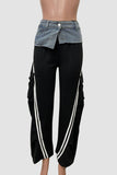 Stylish Contrast Waist Casual Pants