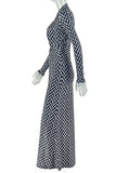 Chevron Long-Sleeve Casual Dress