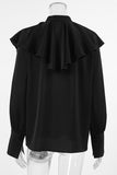 Long Sleeve Ruffle Collar Loose Blouse