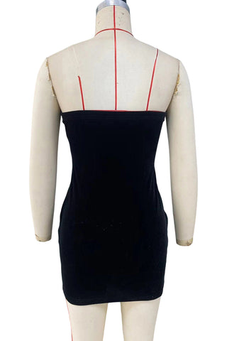 Strapless Pearl-Embellished Mini Dress