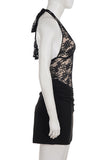 Lace Halter Mini Dress