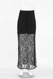 Lace Overlay Maxi Skirt