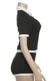 Button-Front Polo Short Set