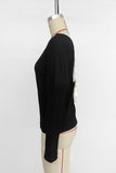Bow-Back Detail Long Sleeve Top