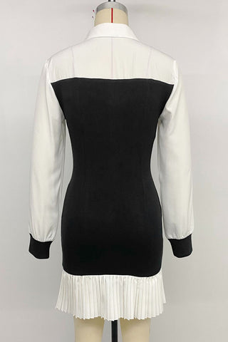 Contrast Collar Bodycon Dress