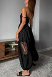 Lace Detail Casual Wide-Leg Pants