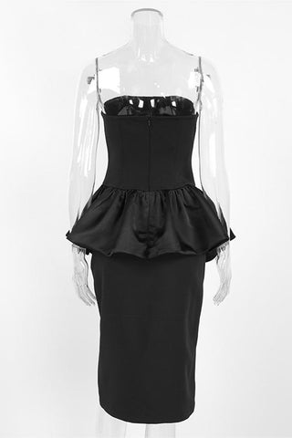 Strapless Peplum Evening Dress