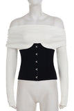 Off-Shoulder Button-Front T-Shirt