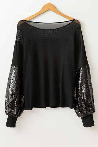 Sequin Sleeve Sweatshirt