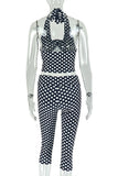 Polka Dot Halter Pants Set