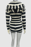 Striped V-Neck Short Set