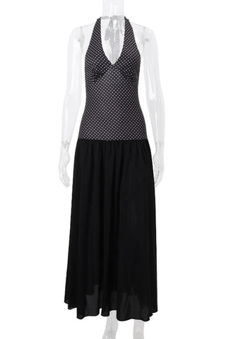Halter Neck Polka Dot  Dress