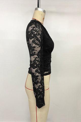 Elegant Lace V-Neck Blouse