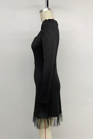 Square-Neck Puff Sleeve Casual Dress