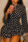 Polka Dot Zipper Skirt Set