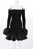 Off-Shoulder Ruffled Mini Dress