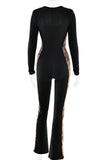 Long-Sleeve Jumpsuit with Side Detail