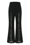 Elegant High-Waist Lace Panel Pants