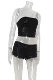 Sequin Tube Top and Shorts Set