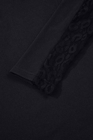 Leopard Sleeve Contrast Blouse