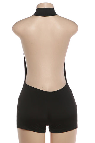 Sleeveless High-Neck Romper