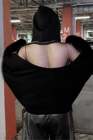 Stylish Hooded Sweatshirt with Zipper Detail