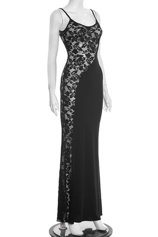 Lace-Accented Evening Gown