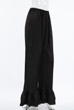 Ruffle-Hem Wide-Leg Pants