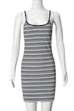Striped Sleeveless Casual Dress