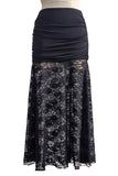 Sheer Lace Ruched Slim Skirt