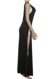 Patchwork Cut-Out Evening Dress