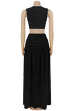 Cutout Detail Dress with High Slit