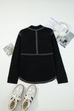 Contrast Trim Button-Front Cardigan