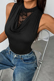 Draped Lace Inset Bodysuit