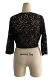 Lace Trim Cropped Blouse