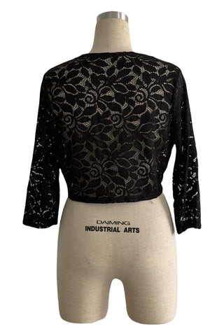 Lace Trim Cropped Blouse
