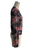 Floral Sheer Long-Sleeve Top